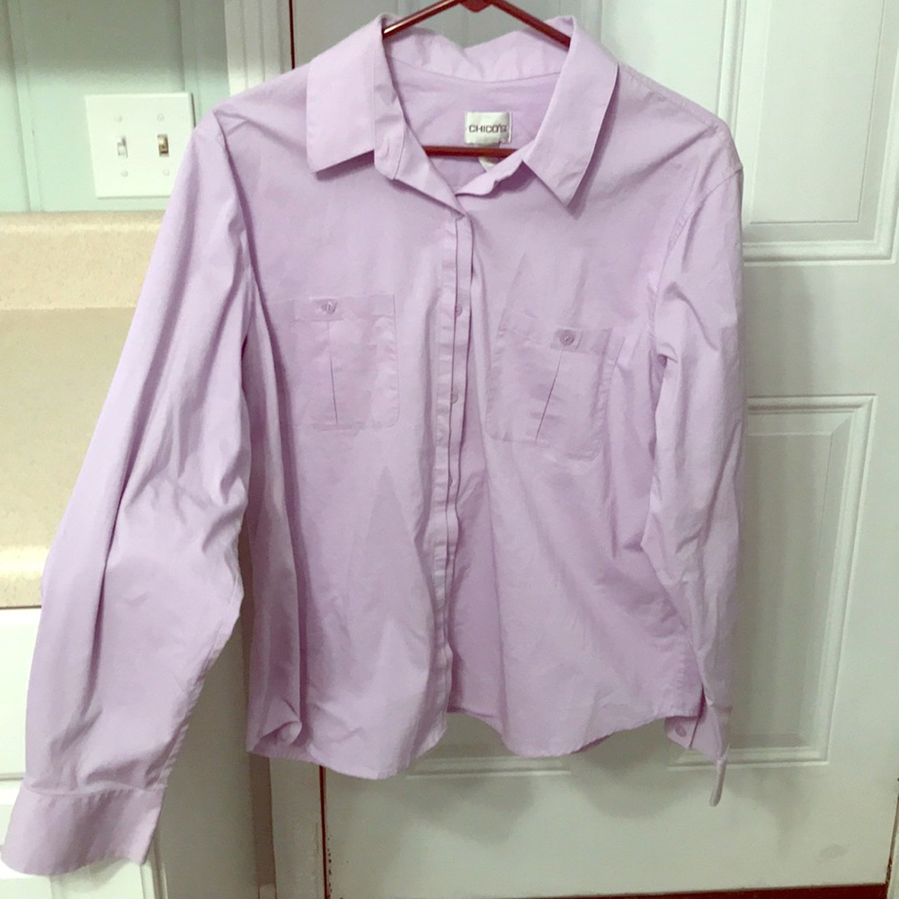Chico’s Size 3 Lavender Long Sleeve Shirt